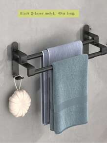 1 Pièce Porte-serviettes Multifonctionnel Noir - Organisateur De Couverts À Montage Mural - Étagère Murale Flexible Pour Couverts Et Accessoires De Cuisine