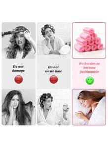 Sponge Hair Rollers, Foam Hair Roller Sleeping Hair Curlers Flexible Hair Styling Curlers Sponge Curlers For Hairdressing Styling, Hair Rollers, Heatless Curls, Hair Curler, Hair Products And Accessories For Barber Salon Beauty Back To School, Travel Holiday Essentials, Hair Accessories For Women, Hair Curlers, Curly Hair Products, Curler, Rollers For Hairdressing Equipment, Accessories, Hair Curl, Curly Hair Tools, Hair Roller, Christmas,Curly Hair, Hair Curler, Hair Rollers, Heatless Curl, Heatless Curls, Rollers, Hair Curlers, Curly Hair Products, Hair Curl, Hair Roller, Rollers For Hair, Curly Hair Tools, Heatless Curlers,Hair, Accessories, Hair Products, Hair Tools, Hair Stuff, Hair Care, Curly Hair Brush, Barber, Barber Accessories, Hairdressing Equipment - Pink - View 2