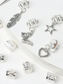 26 件银色交叉发带，女士复古辫子发夹，节日发型配饰，学校用品