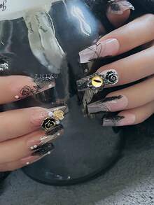 10入組眼睛設計指甲藝術合金吊墜裝飾黃色眼睛指甲珠寶指甲配件