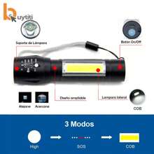 Mini Lampara Led Táctica Recargable Linterna Mano Militar BUYTITI SD-561 - Negro - Ver 2