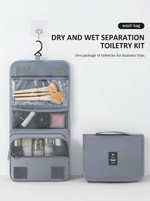 1入掛鉤化妝包,收納袋,浴室收納袋,防水洗漱袋,適用於家庭或旅行洗漱,游泳池洗浴