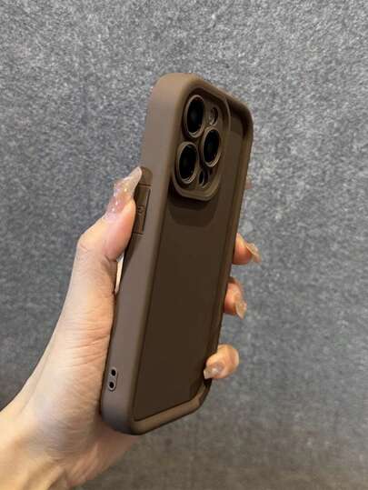 Minimalist Thick Shockproof Khaki Color Phone Case Fit For IPhone 16 Pro Max/16/16 Pro/16 Plus/16E/15/15 Plus/15 Pro/15 Pro Max/11/12/13/14 Pro Max/XS/XR/11 Pro/11 Pro Max/12 Pro/12 Pro Max/13 Pro/13 Pro Max/7 Plus/14 Pro/14 Pro Max/14 Plus/7 Plus/8 Plus/8/SE2/13 Mini/12 Mini Soft Cover Waterproof Anti-Fall Scratch Resistant