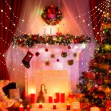 1捲約30米金色聖誕樹串珠花環,仿珍珠鏈用於聖誕樹,diy手作藝術,婚禮,室內外裝飾