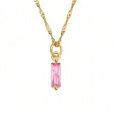 Exquisite And Simple Stainless Steel 18k Gold Plated December Birthstone Cz Inlaid Pendant Necklace - December - View 14