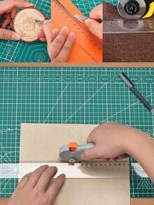 9x12英寸/a4尺寸藝術自愈式pvc割紙墊縫紉墊,3層加厚割紙墊,自愈旋轉可反兩用防滑工藝切割板,刀片桌面保護切割板,適用於手工藝、織物、拼布、紙張切割、diy、手冊製作、模型製作、織物精確的剪貼藝術專案 - 墨綠色 - 查看 9