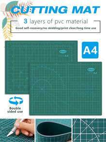 9x12英寸/a4尺寸藝術自愈式pvc割紙墊縫紉墊,3層加厚割紙墊,自愈旋轉可反兩用防滑工藝切割板,刀片桌面保護切割板,適用於手工藝、織物、拼布、紙張切割、diy、手冊製作、模型製作、織物精確的剪貼藝術專案 - 墨綠色 - 查看 1