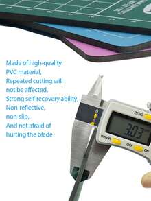 9x12英寸/a4尺寸藝術自愈式pvc割紙墊縫紉墊,3層加厚割紙墊,自愈旋轉可反兩用防滑工藝切割板,刀片桌面保護切割板,適用於手工藝、織物、拼布、紙張切割、diy、手冊製作、模型製作、織物精確的剪貼藝術專案 - 墨綠色 - 查看 6