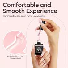 多功能美甲延伸液貝殼人魚延伸膠橡膠基封口劑玻璃瓶裝美甲延伸液塑形膠水 - 珊瑚橙 - 查看 7