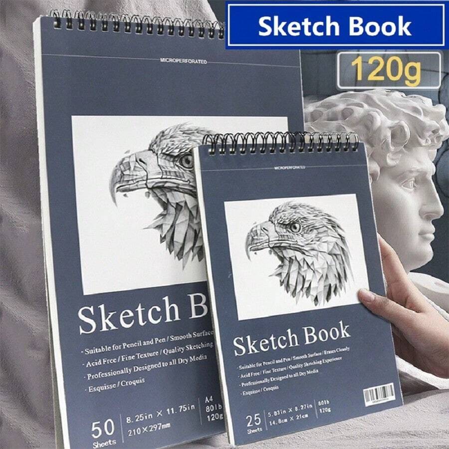 Sketchbook A4/a5 Trống Vẽ Sách Đối với Sinh viên Nghệ thuật Sketching Thực tiễn Pad phác thảo - Màu xanh lam - Xem 1