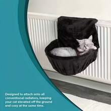 1pc Detachable And Washable Black Radiator D-Shaped Basket For Small And Medium-Sized Pets Up To 15kg - Black - View 1