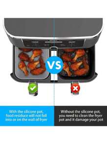 1pc Silicone Liner Mat For Air Fryer, Rectangular Reusable Air Fryer Baking Tray Insert, Non-Stick, Easy To Clean, Back To School