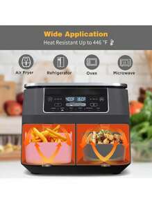 1pc Silicone Liner Mat For Air Fryer, Rectangular Reusable Air Fryer Baking Tray Insert, Non-Stick, Easy To Clean, Back To School