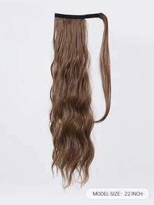 Wavy Ponytail Extension 22 Inch Heat Resistant Synthetic Natural Wavy Hairpiece Wrap Around Pony Tail Hair Extensions For White  Hair Piece Light Brown Synthetic Hair Piece - Brown - View 5