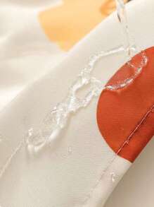 1入防水花卉花紋淋浴簾配鉤 - 加厚聚酯纖維浴室裝飾 - 彩色 - 查看 9