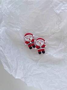 6 Pares De Arete Navideños Reno/santa Claus Fairybae E023 - Café integral - Ver 4