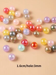 30 件/套直孔壓克力多色圓珠,非常適合日常 Diy 項鍊、手鍊製作和珠寶批發。 - 彩色 - 查看 7