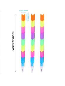 12支裝彩虹積木鉛筆,可自由組裝可拆卸的塑膠多功能鉛筆 - 彩色 - 查看 7