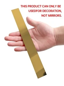 10 件，3 * 25 厘米/1.18 * 9.84 英寸，金色亚克力镜面墙贴最佳礼物