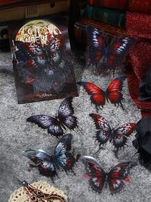 1 Set Diario De Estilo Gótico Retro Europeo Con Estampado En Caliente De Mariposas Coloridas Para Hacer Uno Mismo - Azul - Ver 11