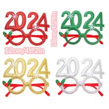 1只聖誕派對配件眼鏡,適用於成人和兒童,新年派對道具