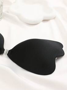 蝴蝶形胸部提升貼,女式膠粘推擠胸罩 - 黑色 - 查看 6