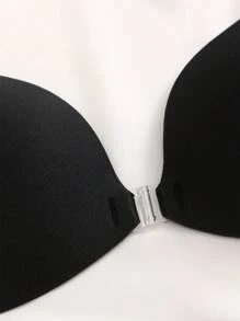 蝴蝶形胸部提升貼,女式膠粘推擠胸罩 - 黑色 - 查看 4