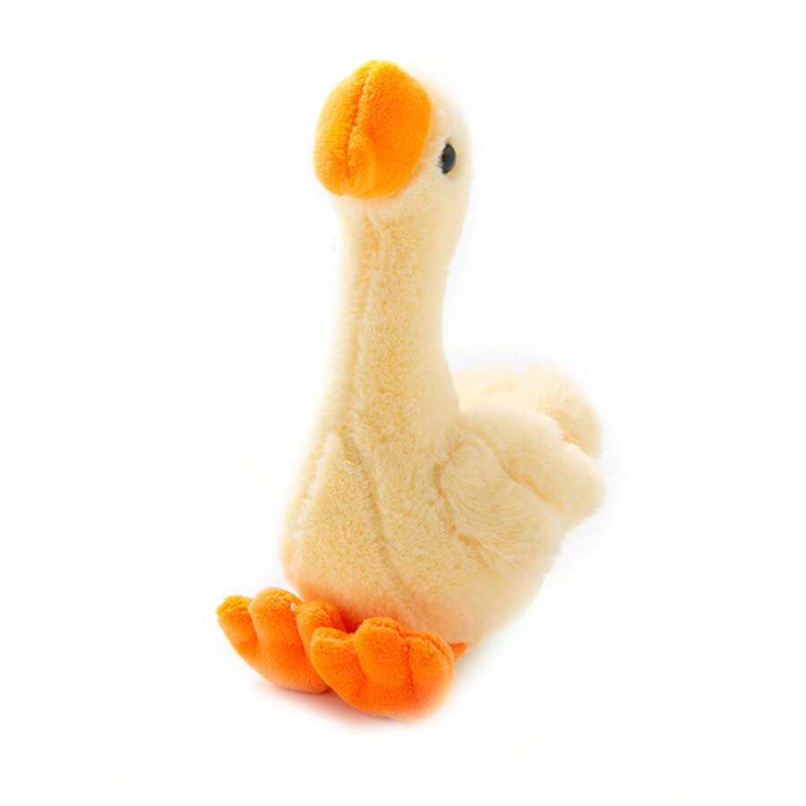 1pc Big White Goose Plush Toy - Yellow - View 1