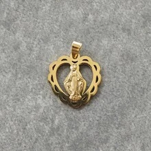 1個復古不鏽鋼聖母形狀的吊墜,中空設計 - 銀色 - 查看 2