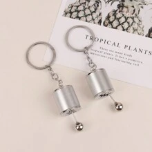 1pc Creative Six-speed Gearbox Shifter Keychain With Gear Shift Mode Detail - Silver - View 1