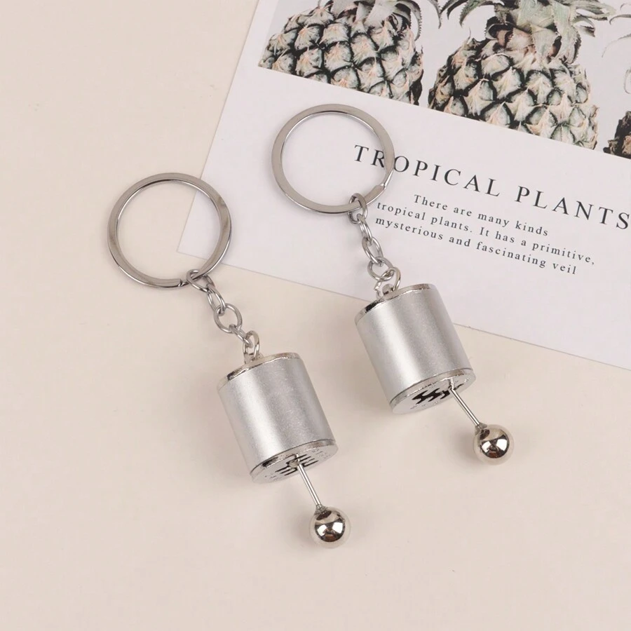 1pc Creative Six-speed Gearbox Shifter Keychain With Gear Shift Mode Detail - Silver - View 1