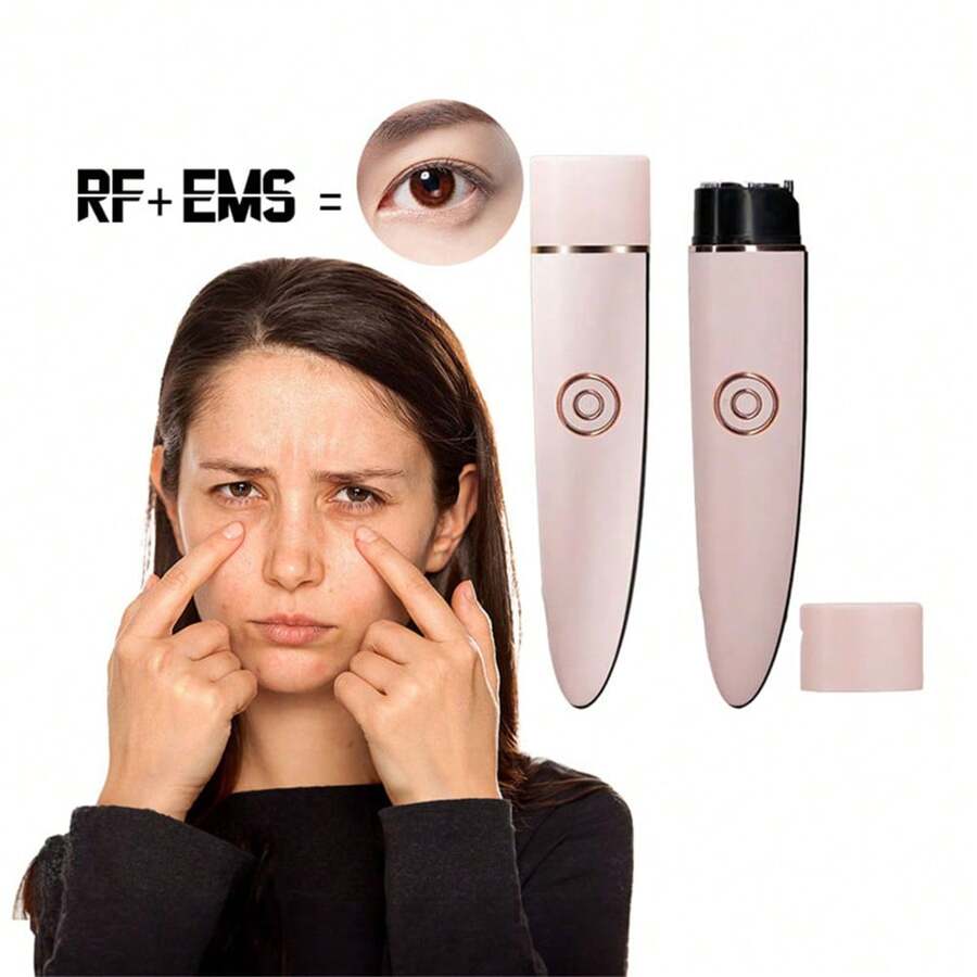新型家用射頻美容儀,可用於臉部提升和緊緻,具有智慧 Ems 功能和眼部射頻治療 - 白色 - 查看 1