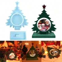 1pc DIY Epoxy Mould Christmas Tree Family Photo Frame Ornament Display Mold Candle Handmade Soap - White - View 10
