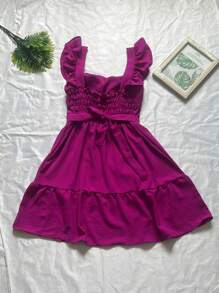 Women Dresses - 中紫紅色 - 查看 2