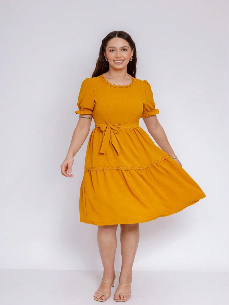 Women Dresses - 黃色 - 查看 1