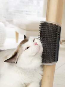 1 pièce/2 pièces Peigne de massage auto-griffant en PVC avec vis adhésive, jouet interactif aimé des amateurs et mamans de chats, convient pour toutes les saisons