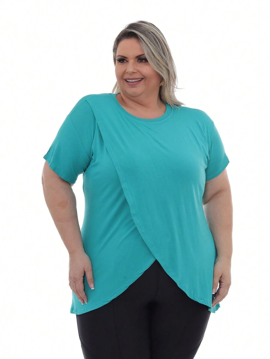 Plus Size Blouses - Màu xanh Bạc hà - Xem 1