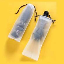 4pcs/set Reusable Umbrella Storage Bags With Drawstring Closure, Transparent & Waterproof Plastic Dustproof Organizer Pouches For Outing - White - View 11