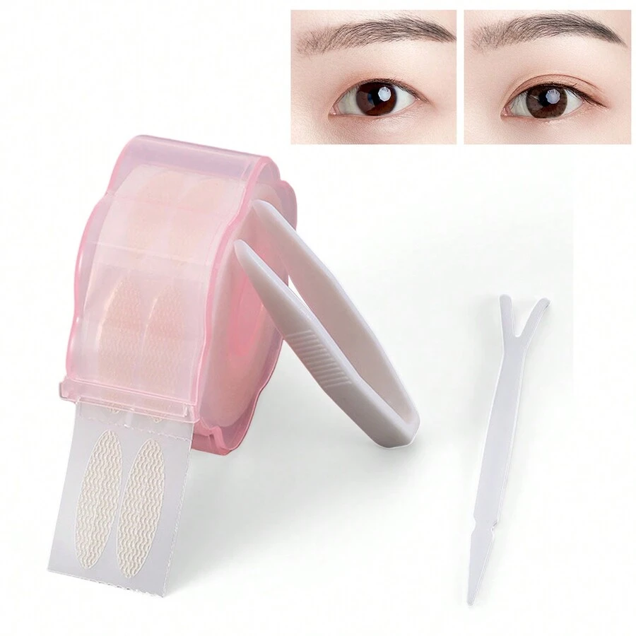 YADORNOS 蕾絲網狀雙眼皮貼、梅花形自黏眼貼、超寬雙眼皮貼 - 無色 - 查看 1