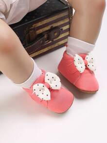 Giày thể thao trẻ sơ sinh chống trượt thiết kế nơ bướm thoải mái cho bé gái - Màu Hồng Tươi - Xem 5