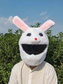 Cubierta De Casco Con Diseño De Orejas De Conejo Blanco - Blanco - Ver 1