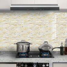 12/24/48入組2.36*9.68英寸復古大理石紋自粘陶瓷磁貼,光澤防水乙烯基壁紙裝飾麵貼和貼花,可拆卸diy家居裝飾翻新貼花,適用於廚房、浴室和防濺板 - 彩色 - 查看 8