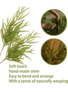 3 pièces d'accessoires décoratifs de branche de pin en plastique, convient pour la décoration d'hiver, centre de table de fête de Noël, support de bougie, présentation de meuble. Meilleurs cadeaux