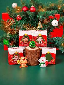 1 Miếng Nhựa Giáng sinh Thú vật Đồ chơi Qủa tặng Đối với Trẻ em , Con hươu , Cây thông noel , Ông già Noen , Người tuyết Đồ trang trí Bức tượng nhỏ , Nhà  Trang trí Vật trang trí , Thích hợp Cho bữa tiệc Và Qủa tặng - Nhiều màu - Xem 3