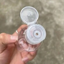 4入組100毫升旅行尺寸塑料瓶,設有翻蓋,可攜式、空瓶/可再填充,適用於盥洗用品、容器、瓶子、化妝乳液管、容器瓶子 - 無色 - 查看 7