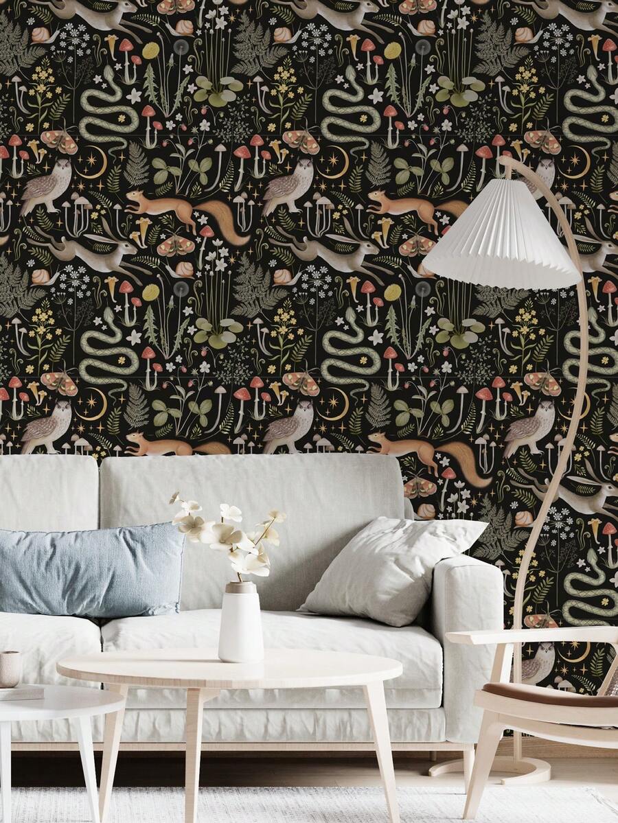 動物植物花卉壁紙,森林葉子設計貼紙,傢俱diy裝飾,可拆式及防水