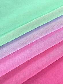 1pc Green & Pink Ombre Sheer Curtains, Half Shading, For Bedroom, Living Room, Balcony, Study Room, Sun Protection, Heat Insulation, Short Curtain - Pink - View 7