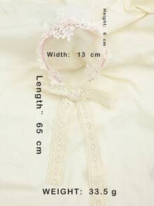 1入兒童髮飾,嬰兒花朵蕾絲花辮帶女孩髮帶花朵風格