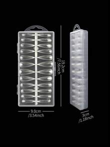 240 Piezas/set Consejos De Uñas Transparentes Y Puntiagudos En Caja - transparente - Ver 4