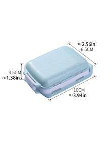1pc Portable Sealed Medicine Storage Box With 8 Compartments, Pills Separator, Double Layer Design - wheat blue - View 7